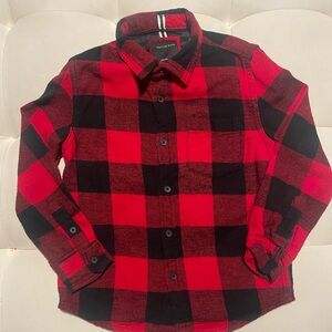 Cactus Boys Long Sleeve Button Collared Flannel Plaid Boy Size 5/6